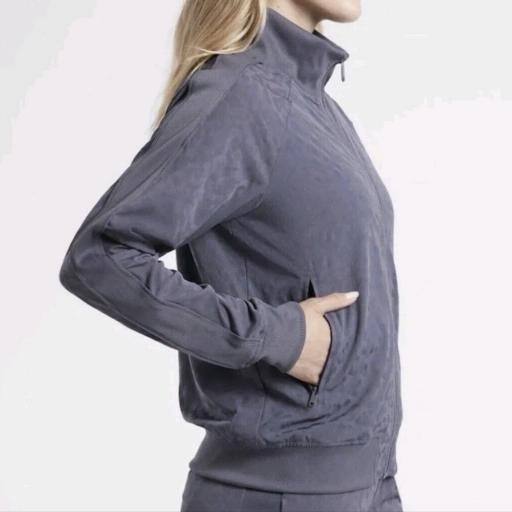 Athleta Brooklyn Leopard Print Bomber Jacket